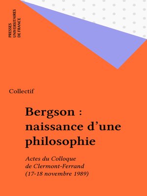 cover image of Bergson
